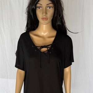 Old Navy Black Linen T-shirt